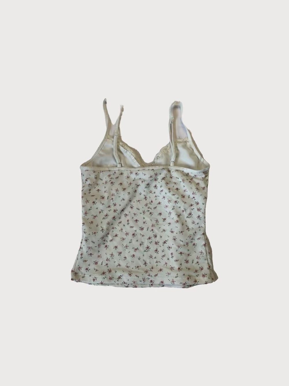 Floral Lace-Trim Cream Cami Top - Picture 2 of 3